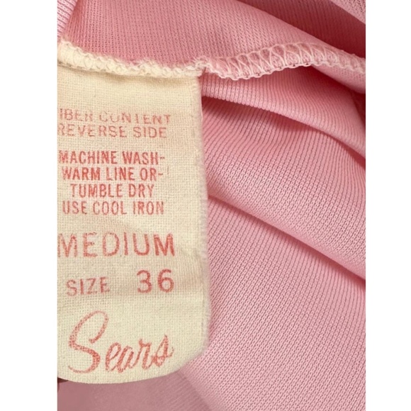 Vintage 1960’s ‘Sears’ Nylon Lingerie Sleep Dress in Pink with Flowers - S/M - Picture 2 of 10